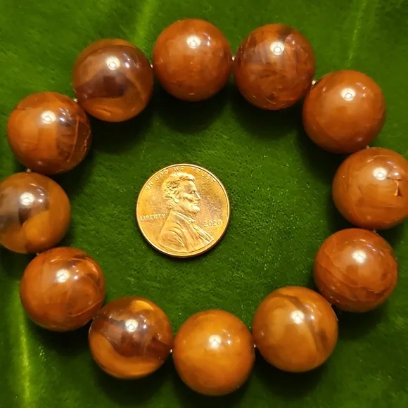 Brown & Black Statement 16"+2" Necklace with Brown Bead Bracelet + Wood Earring - Picture 5 of 5